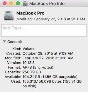 macos get info disk space