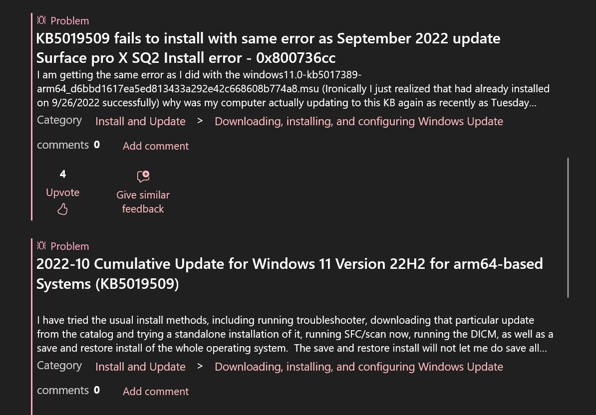 Windows 11 KB5019509 (22H2): Watch out for these potential known issues