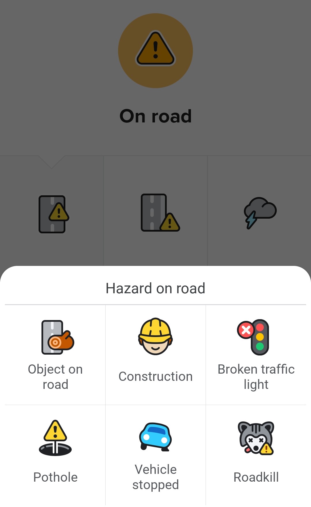 hazard on road Waze