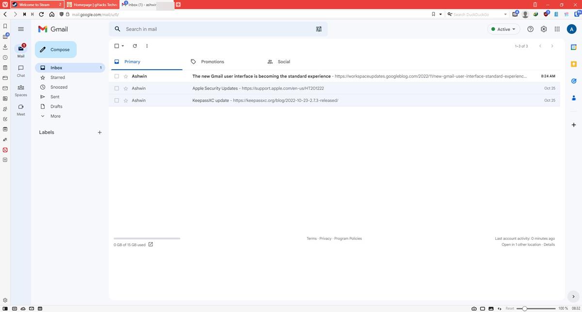 Gmail's new interface is now the standard experience for all users, with no option to go back to the old design