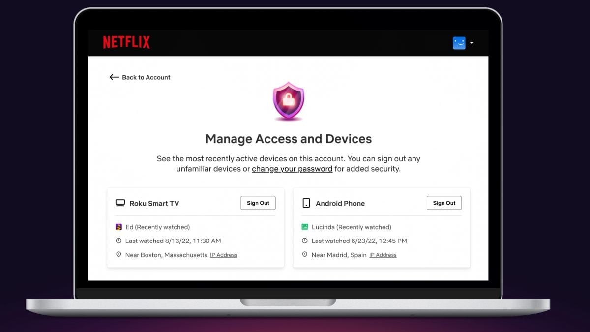 Netflix introduceert een nieuwe functie om ongewenste gebruikers te verwijderen van het gebruik van uw account