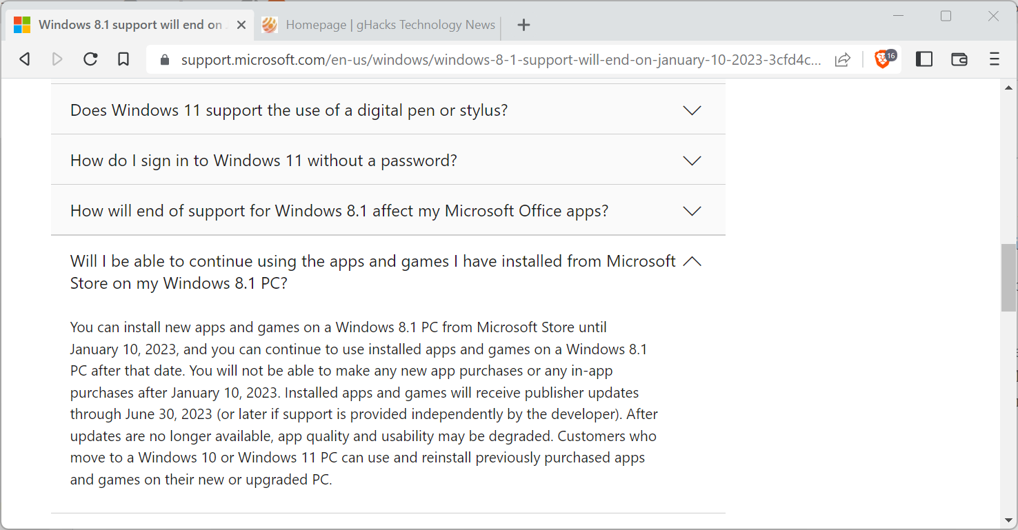 Windows 8.1: Microsoft Store apps continue to work, but..