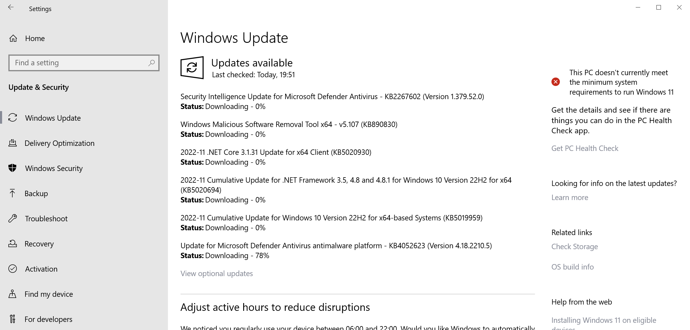 Microsoft Windows Beveiligingsupdates november 2022 overzicht