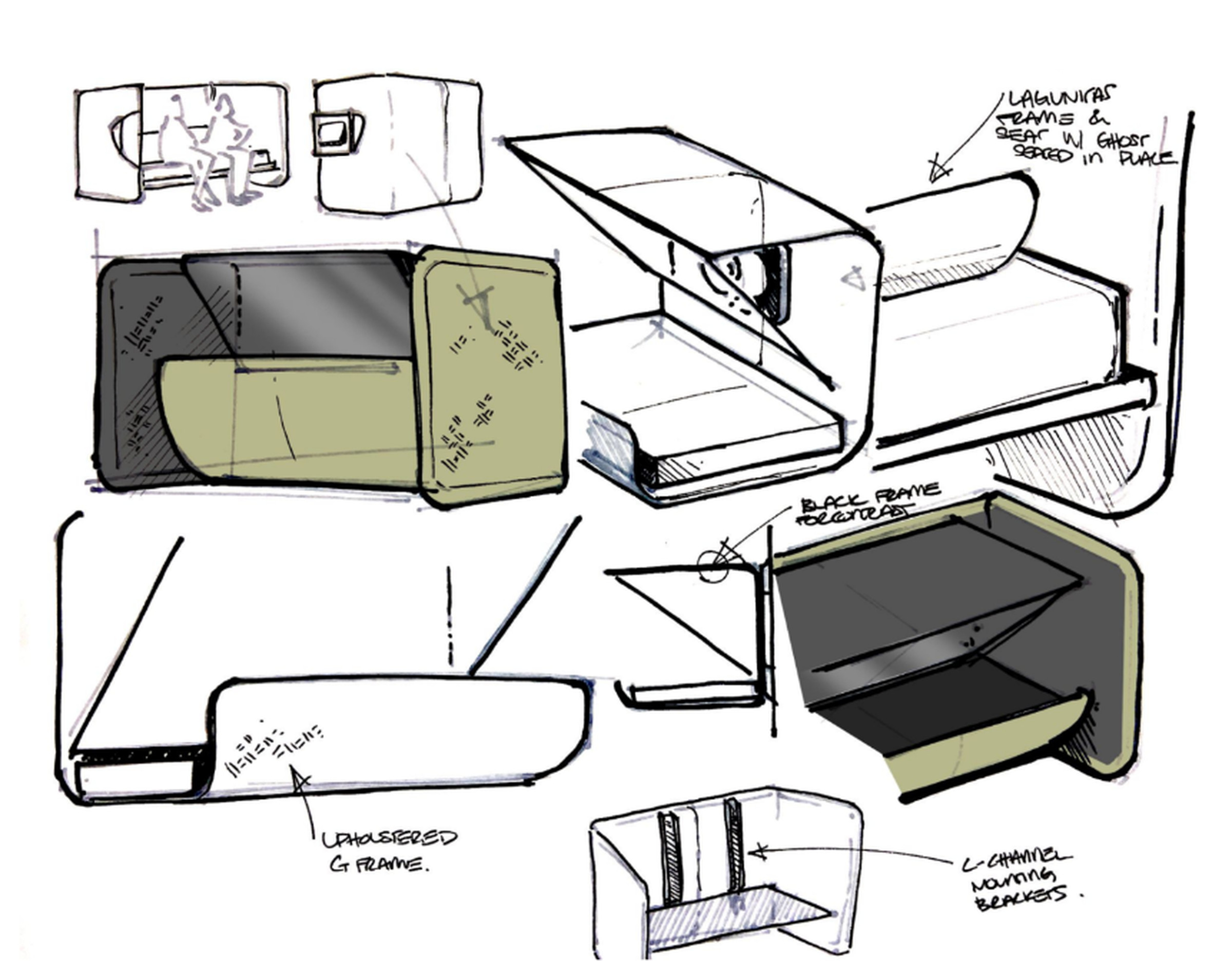 Sketches from Logitech showing how the Project Ghost display is set up.