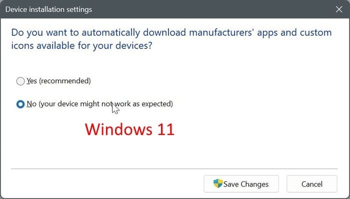 disable auto driver updates in Windows 11 pic02