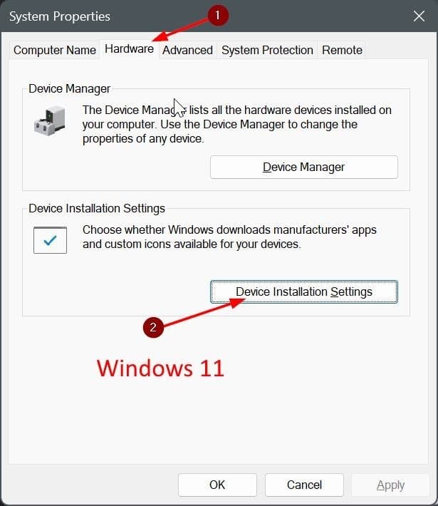 disable auto driver updates in Windows 11 pic03
