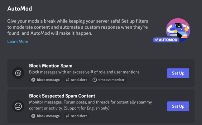 Enable AutoMod on Discord