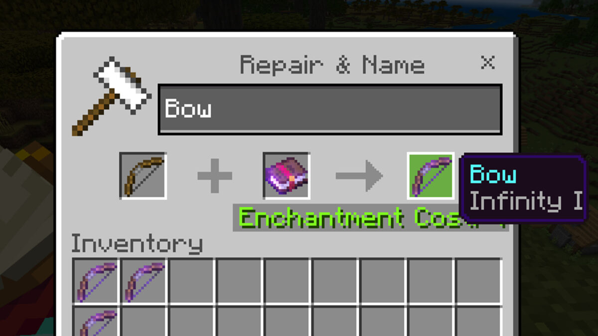 Enchant a bow in Minecraft