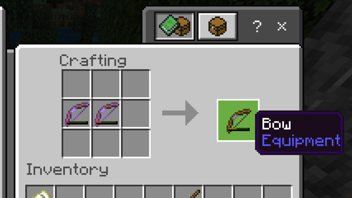 Repair a bow in Minecraft